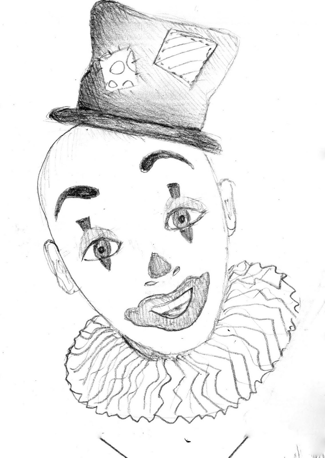 1136x1600 Images Of Happy Clown Sketches Displaying Images - Clown Drawing Pictures