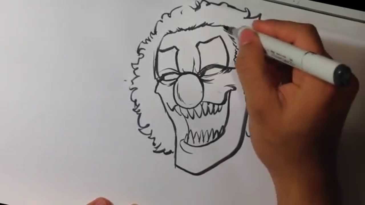 1280x720 Drawing A Scary Clown - Clown Drawings
