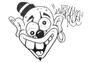 300x210 easy clown drawing how to draw an evil clown - Clown Drawings
