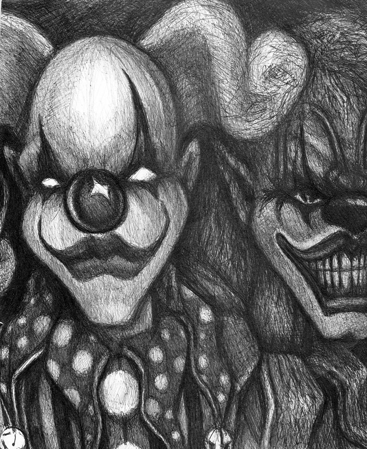 735x900 Demon Drawing Clown For Free Download - Clown Drawings