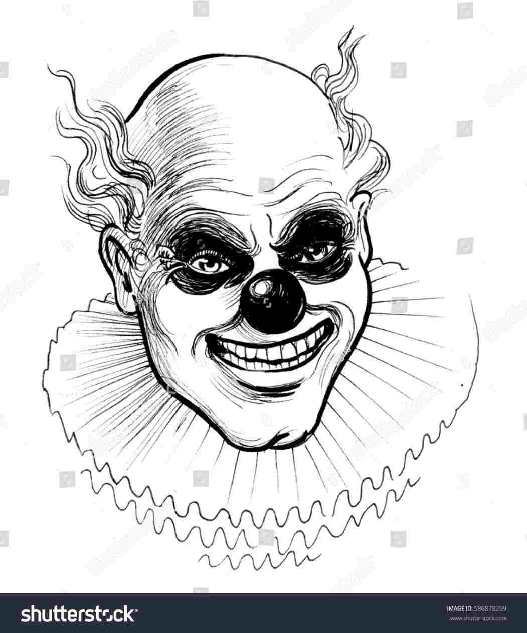 1051x1264 To Draw Scary Clowns Download Clip Art Rhclipartlibrarycom Evil - Clown Drawings