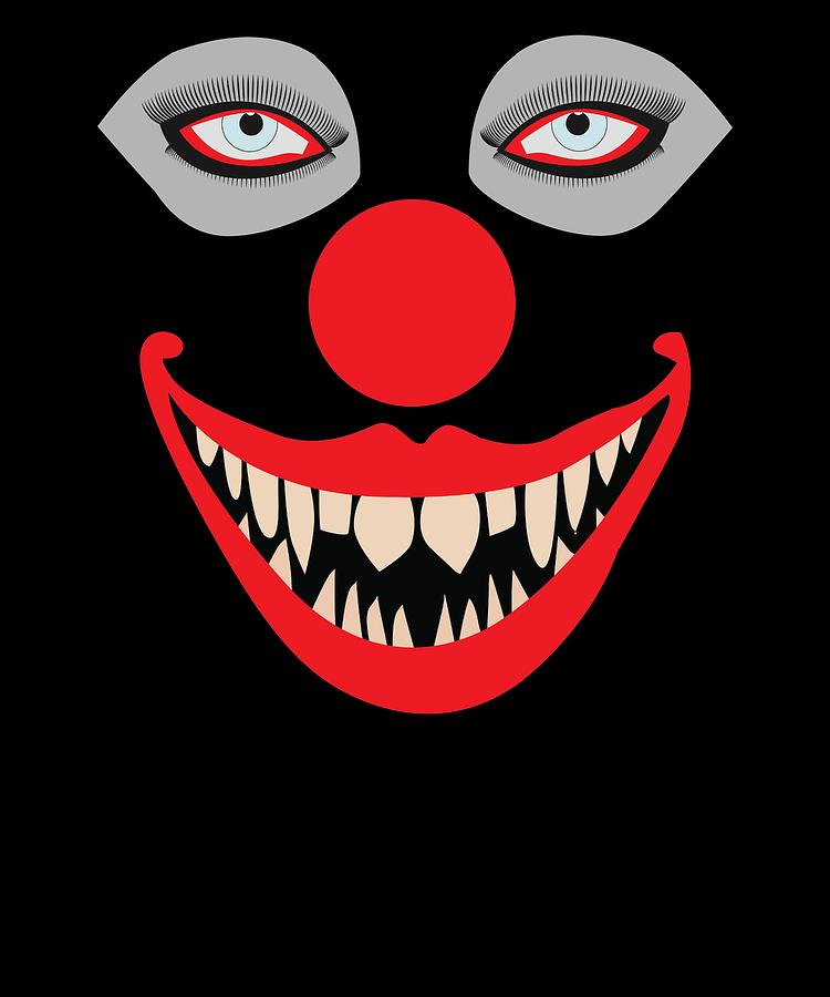 750x900 halloween evil clown face drawing - Clown Face Drawing