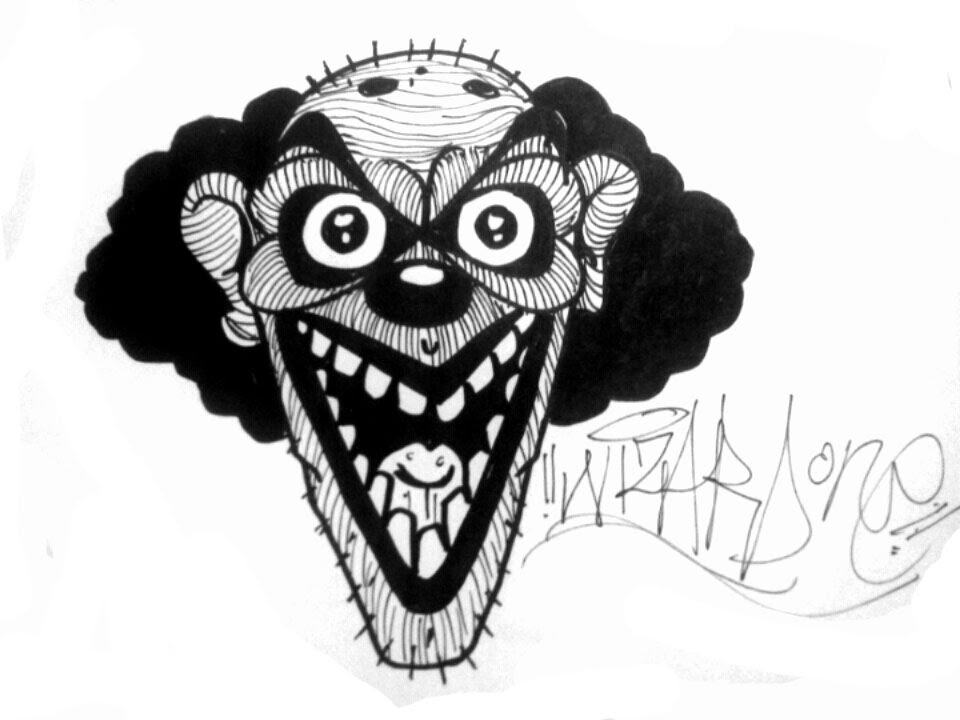 960x720 how to draw a evil clown face with details simple and easy - Clown Face Drawing