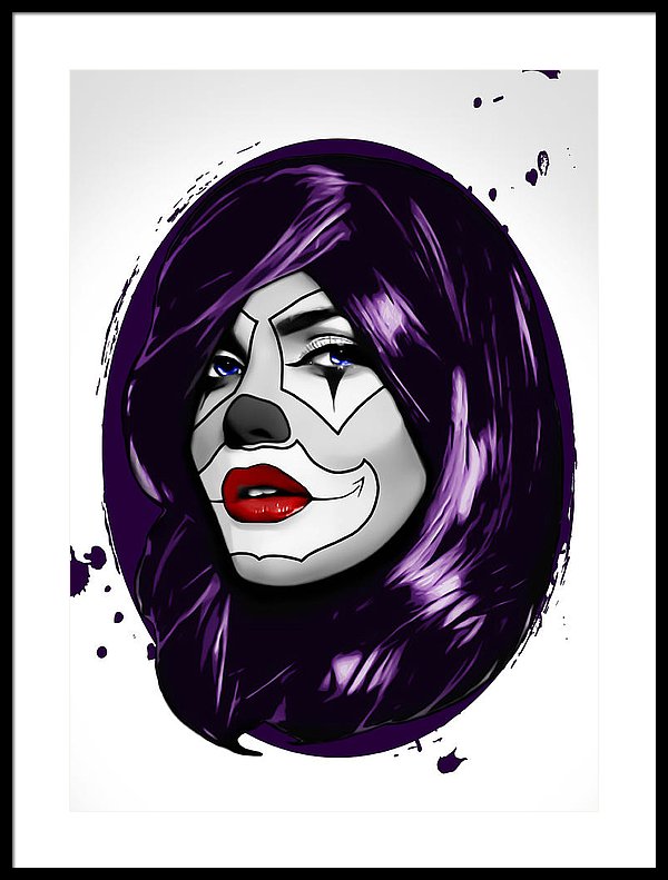 600x791 Clown Girl Framed Print - Clown Girl Drawing