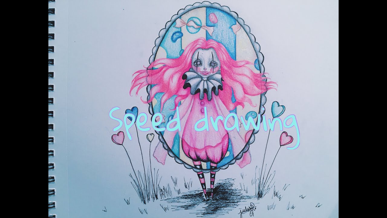 1280x720 Clown Girl Speed Drawing - Clown Girl Drawing