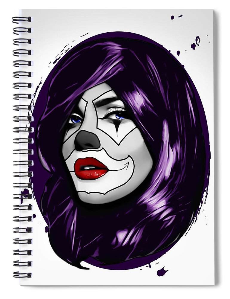 770x1000 Clown Girl Spiral Notebook For Sale - Clown Girl Drawing