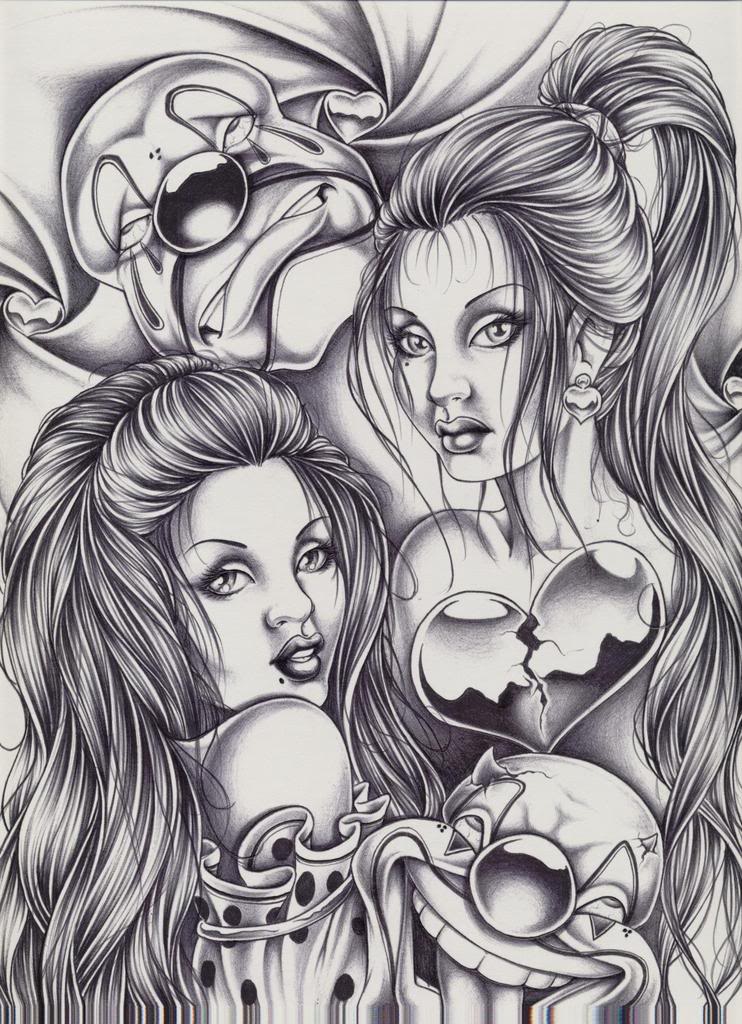 742x1024 Clown Girl Rose Tattoo For Girls - Clown Girl Drawing