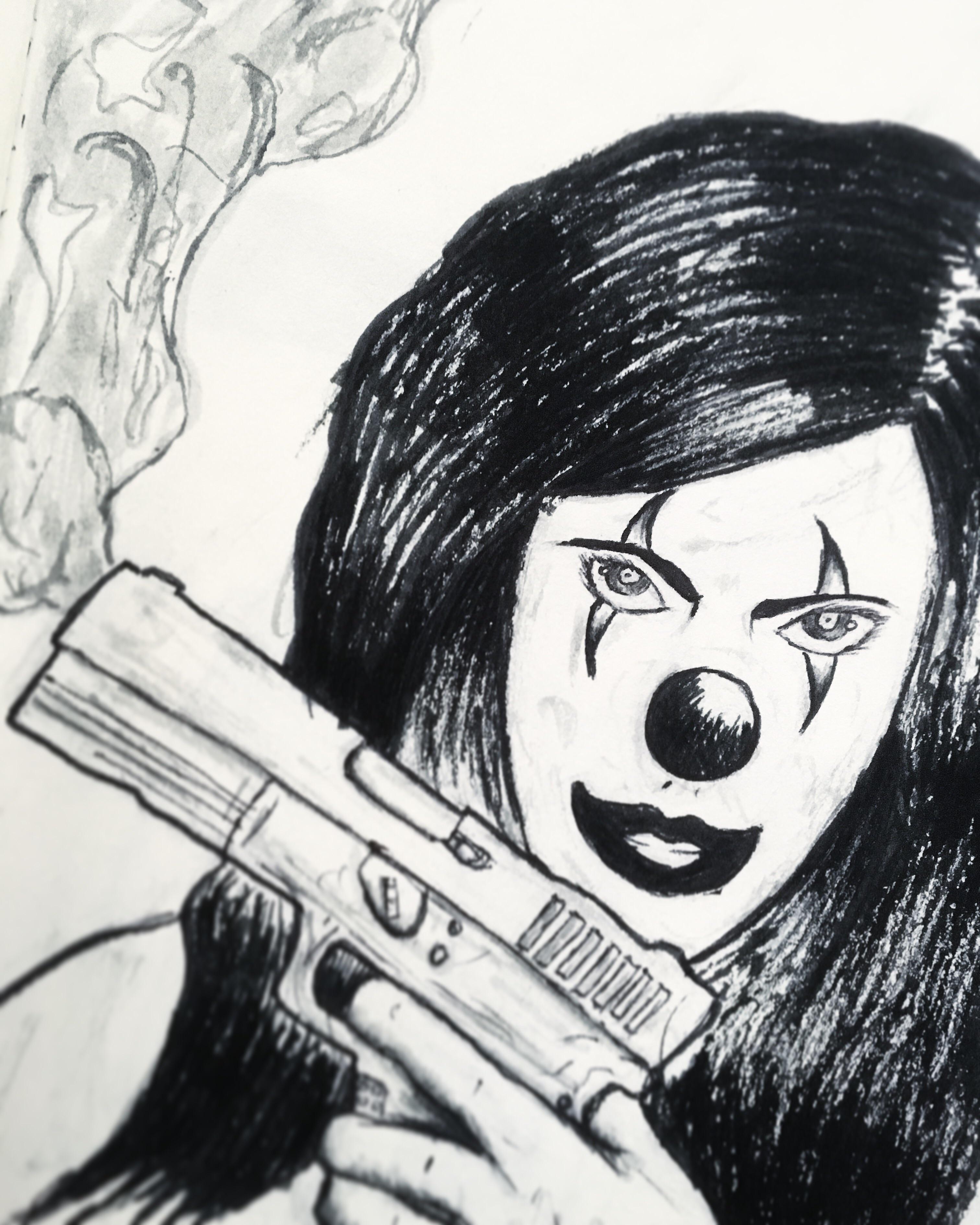 3024x3780 Clown Doodles - Clown Girl Drawing