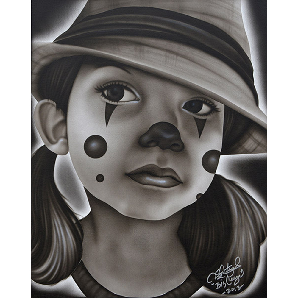 1001x1001 mia canvas giclee - Clown Girl Drawing