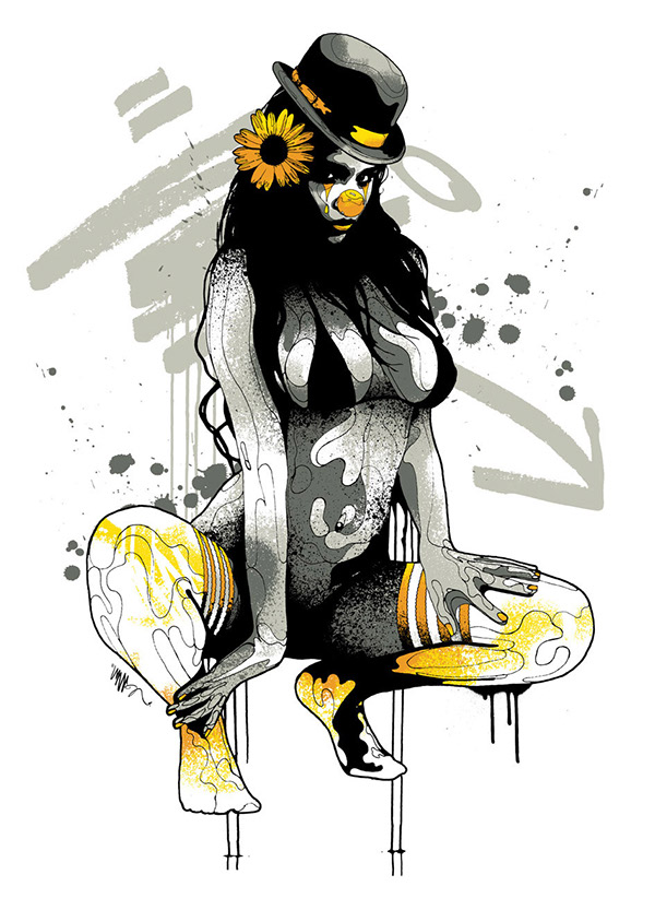 600x822 Addict Clothing Clown Girl T Shirts On Behance - Clown Girl Drawing