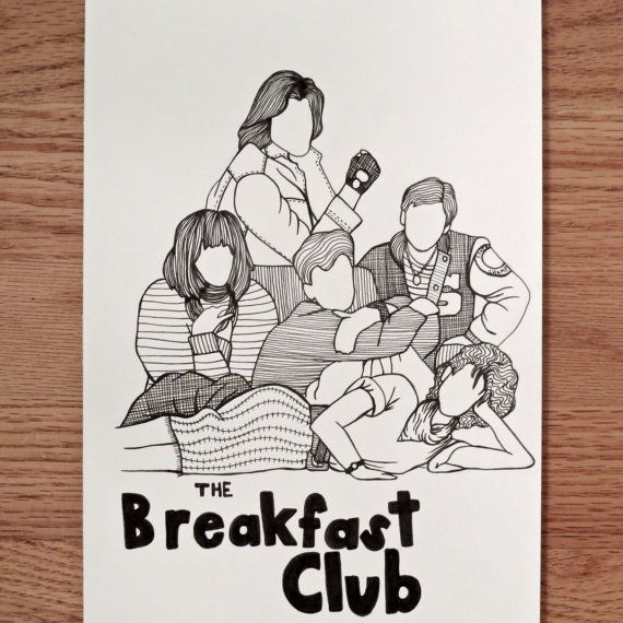570x570 The Breakfast Club Pen Drawing - Club Drawing