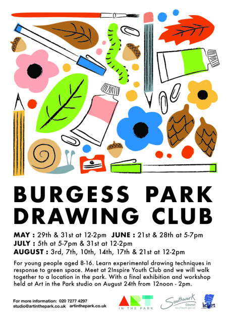 452x639 art in the park burgess park drawing club - Club Drawing