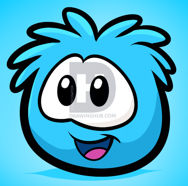 628x619 how to draw puffles, puffles from club penguin, step - Club Penguin Drawing