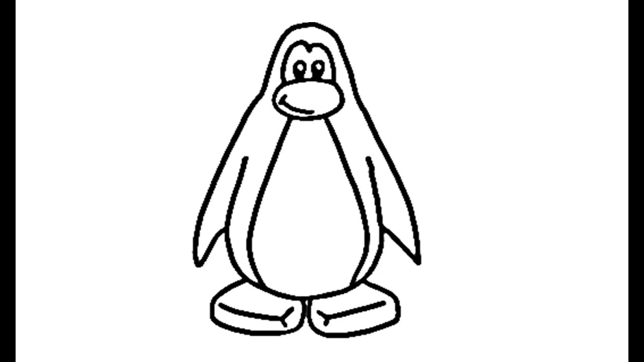 1280x720 how to draw a penguin from club penguin - Club Penguin Drawing