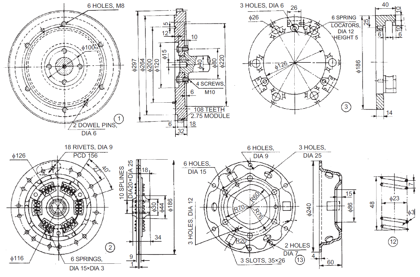 1451x958 mechanical machine design single plate clutch drawings - Clutch Drawing