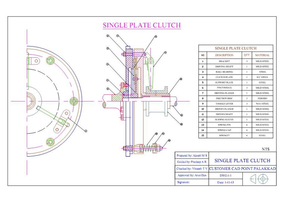 906x640 single plate clutch cad model library grabcad - Clutch Drawing