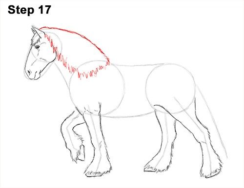 500x386 how to draw a clydesdale horse tutorial - Clydesdale Horse Drawing