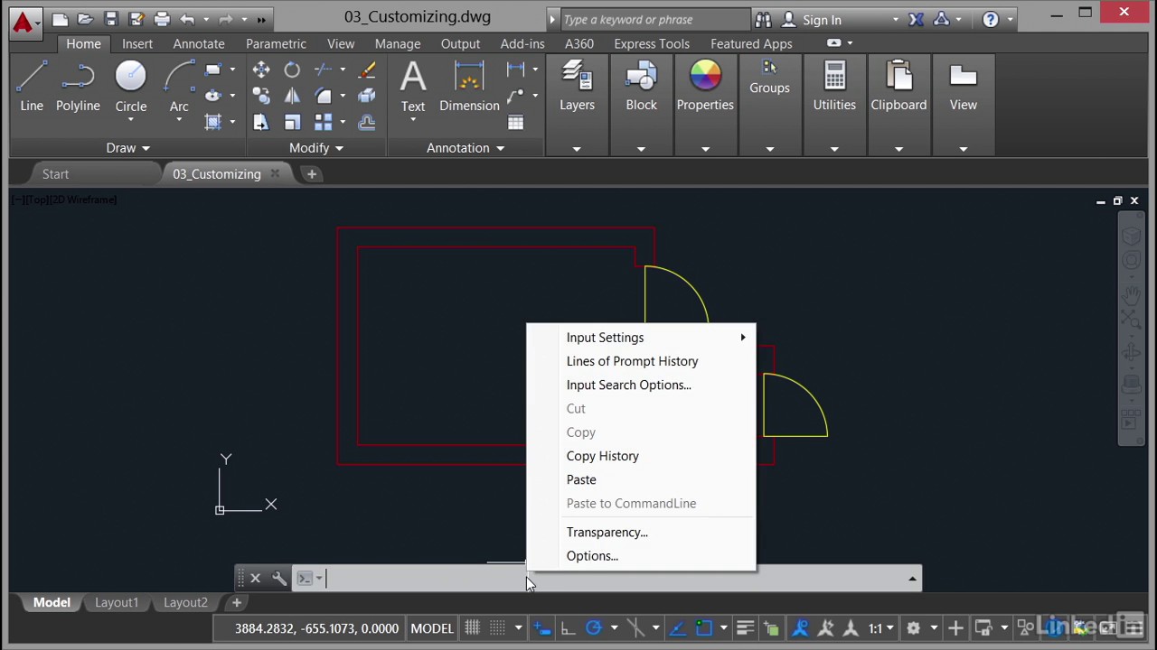 1280x720 autocad using the command line input settings - Cmd Drawing