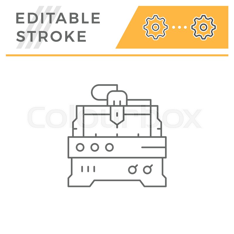 800x800 cnc milling machine line icon isolated stock vector colourbox - Cnc Milling Machine Drawing