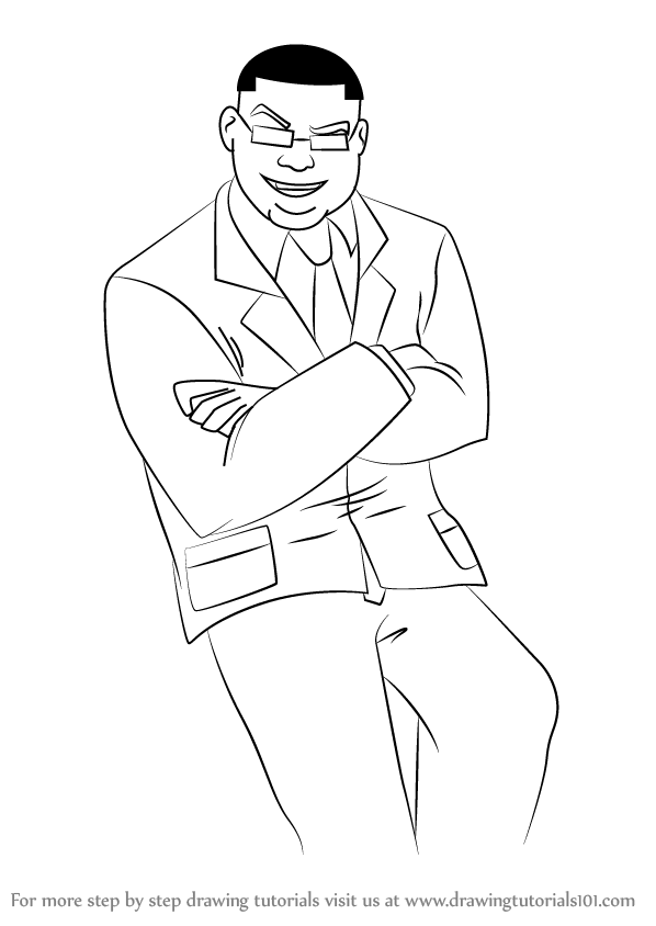 598x844 Learn How To Draw Coach From Supa Strikas - Coach Drawing