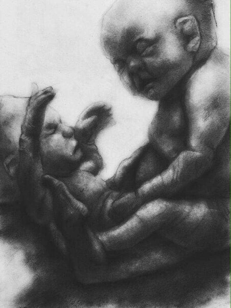 794x1059 creepy macabre original coal drawing dark art etsy - Coal Drawing