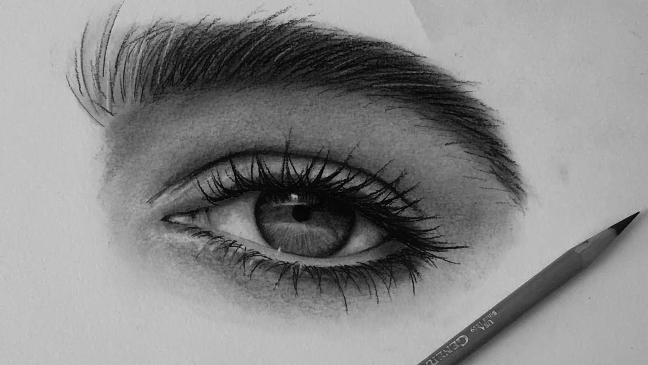 1280x720 how i draw eyes with charcoal pencils - Coal Drawing