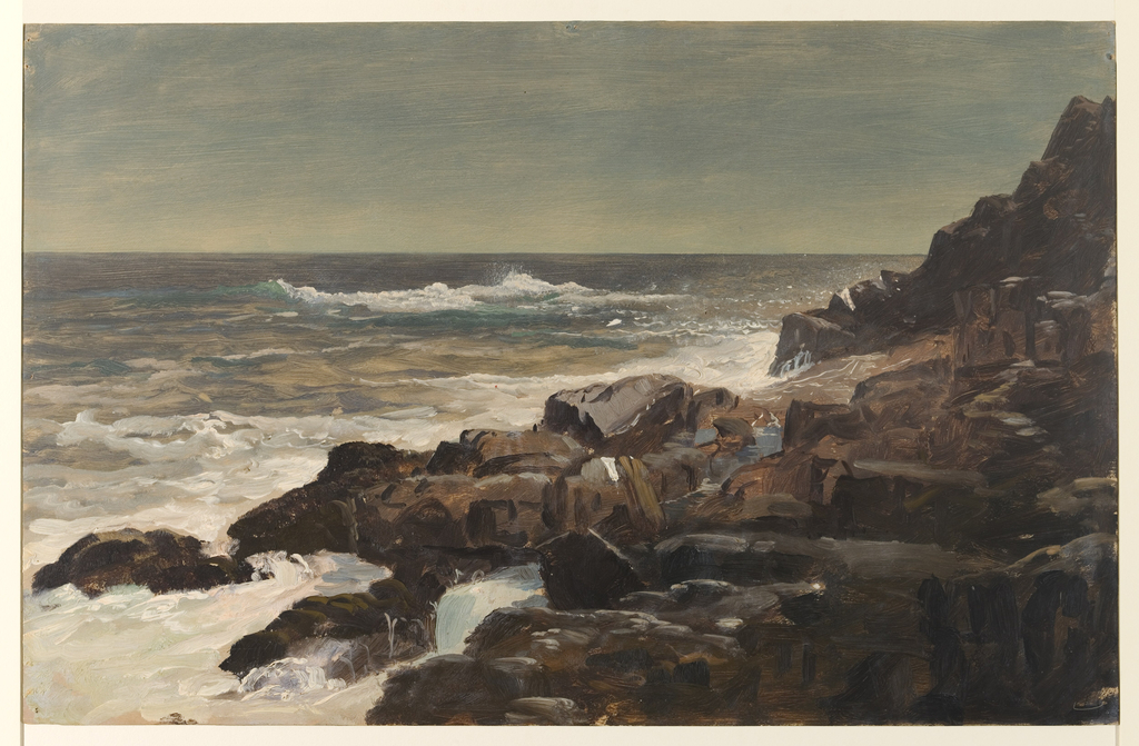 1024x671 drawing, rocky seashore, maine, ca objects collection - Coast Drawing