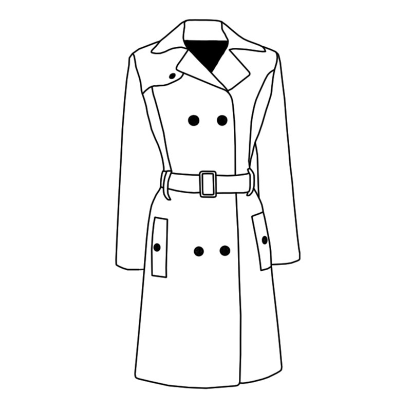 Simple Trench Coat Drawing - Simple but classy looking trench coat ...