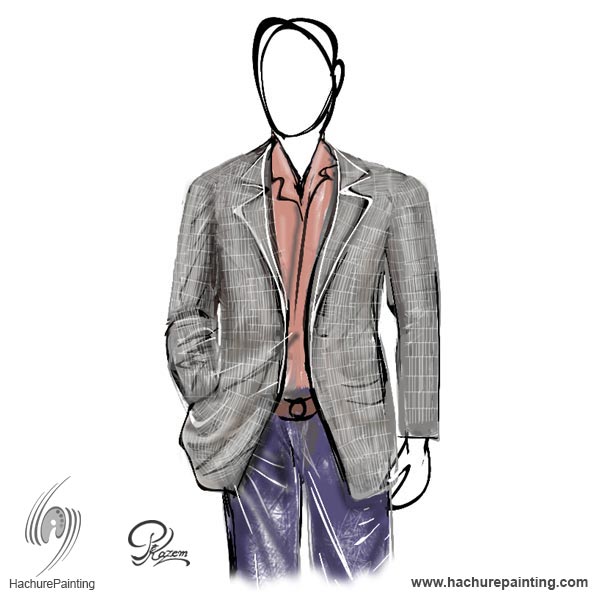 600x600 A Young Man With A Gray Suit, Drawing From Front View Tutorial - Coat Drawing