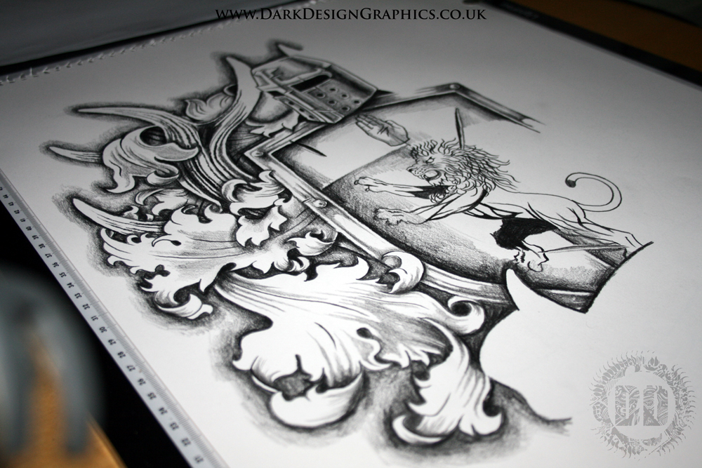1000x667 creating a custom coat of arms tattoo design on behance - Coat Of Arms Drawing