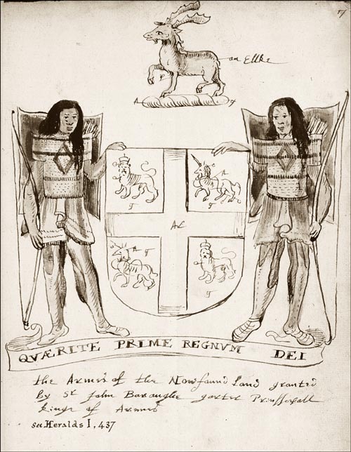 500x644 the arms, seals, and emblems of newfoundland and labrador - Coat Of Arms Drawing