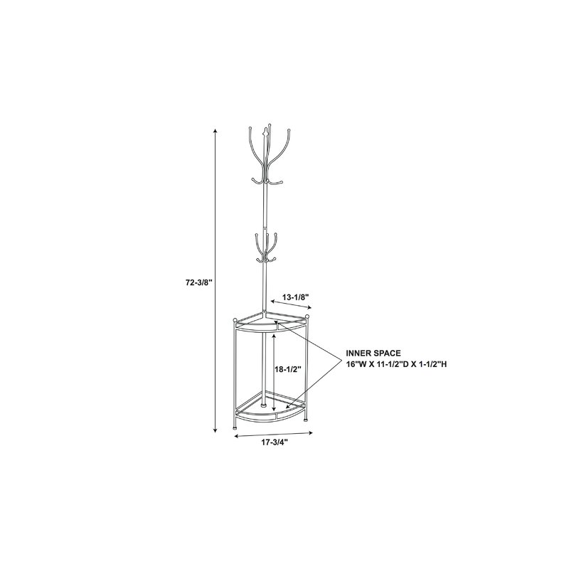 800x800 corner metalwood coat rack reviews birch lane - Coat Rack Drawing