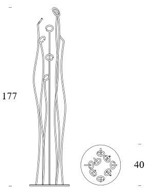 296x375 lacquered metal coat rack tonin casa algae available in different - Coat Rack Drawing