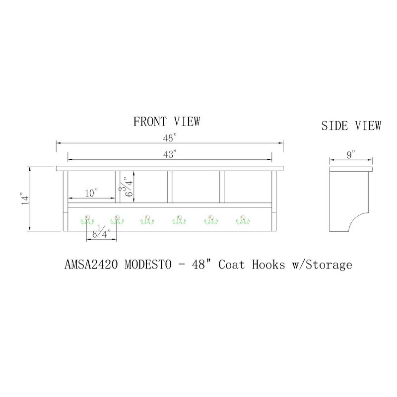 800x800 bosworth wall mounted coat rack with storage reviews birch lane - Coat Rack Drawing