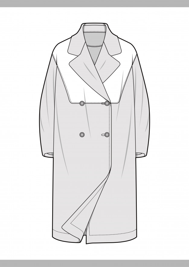 Coat Technical Drawing at PaintingValley.com | Explore collection of ...