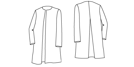 450x225 Dressmaker Coat Pdf Sewing Pattern - Coat Technical Drawing