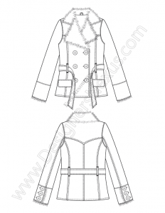 232x300 Free Downloads Illustrator Coat Flat Sketches - Coat Technical Drawing