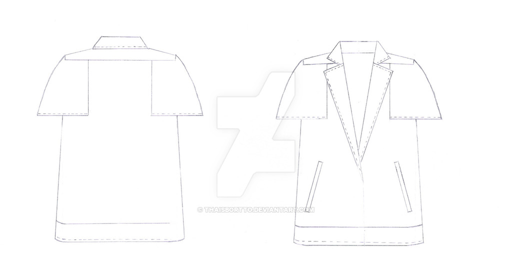 1024x538 Modern Short Sleeve Summer Coat Technical Drawing - Coat Technical Drawing