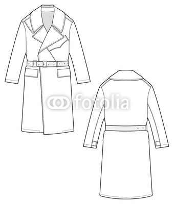 342x400 Sandro Coat Fashion Flat Technical Drawing Template Buy Photos - Coat Technical Drawing
