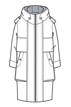 236x353 parka jacket technical drawing - Coat Technical Drawing