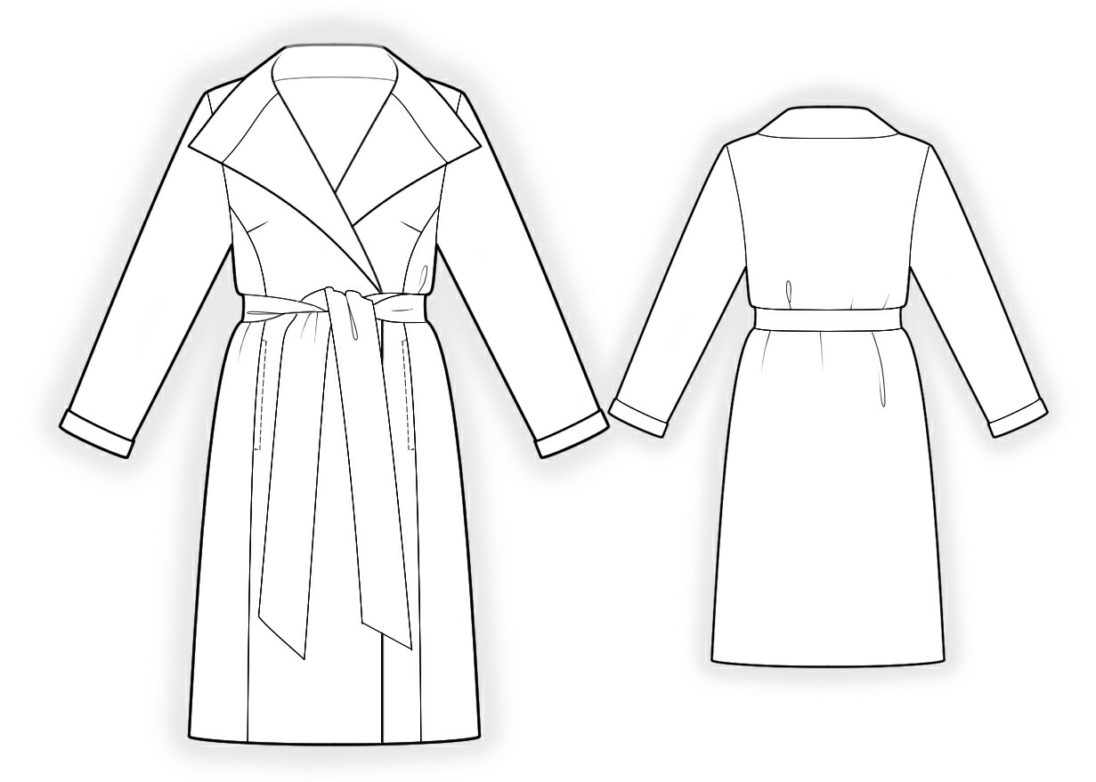 1231x879 Coat Drawing Robe For Free Download - Coat Technical Drawing