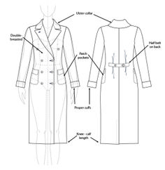 236x242 best fashion technical drawing images fashion flats, fashion - Coat Technical Drawing