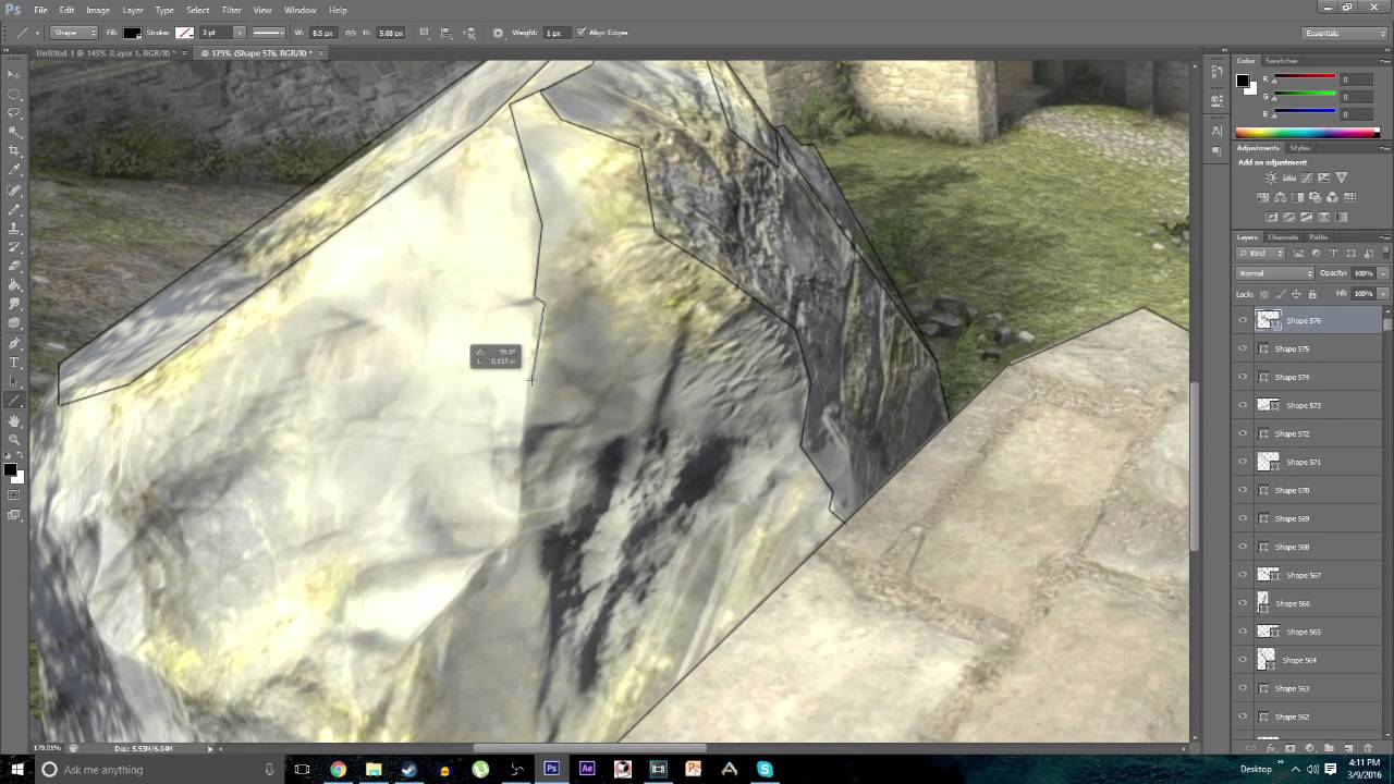 1280x720 Drawing Cobblestone In Photoshop - Cobblestone Drawing