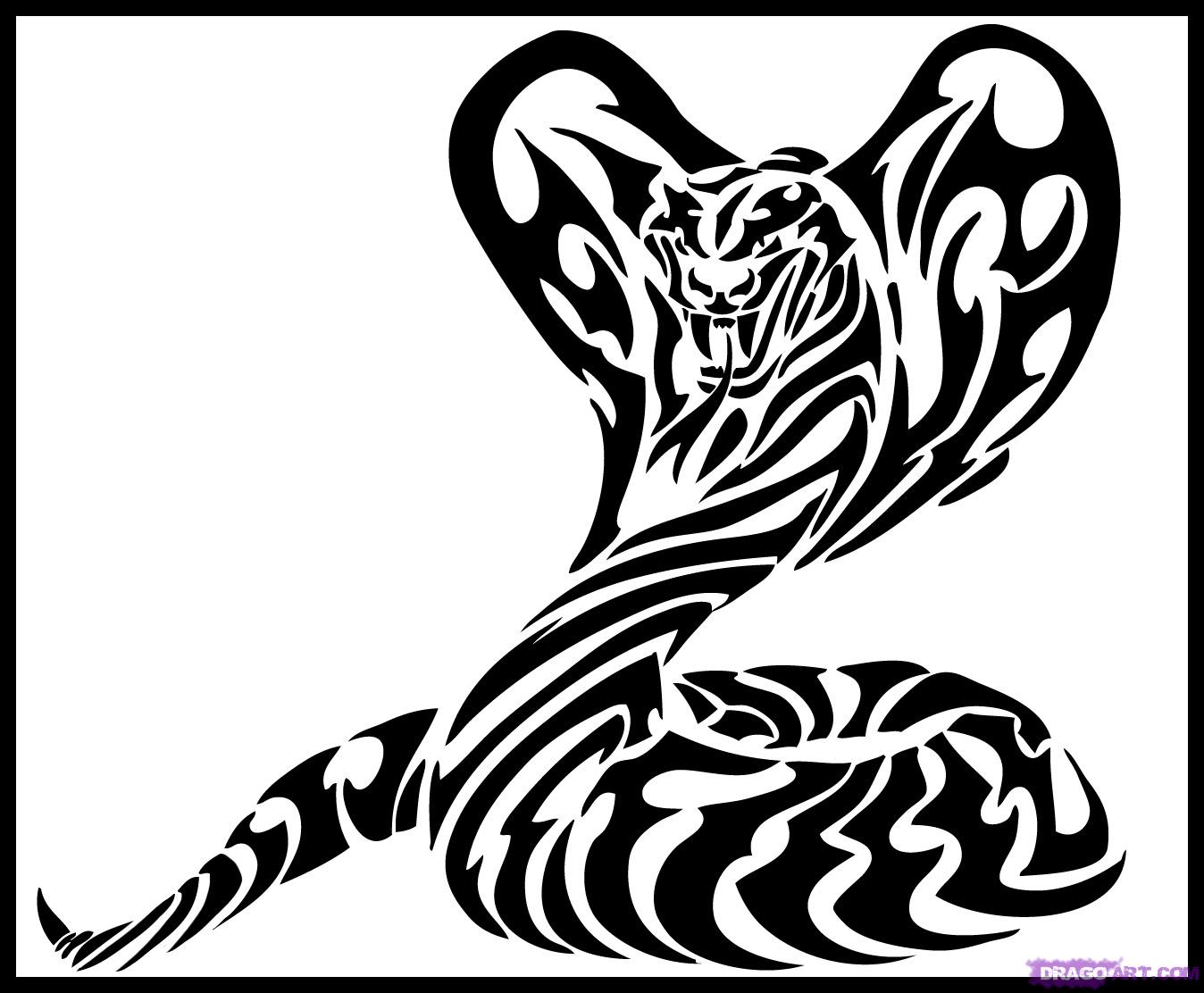 1348x1112 Wallpapermisc - Cobra Snake Drawing