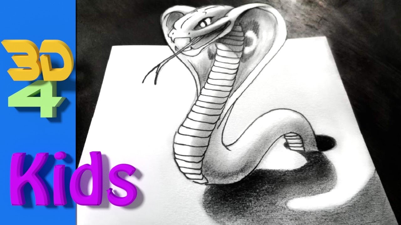 1280x720 Easy Drawing - Cobra Snake Drawing