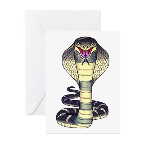 460x460 Cobra Snake Drawing Greeting Cards - Cobra Snake Drawing