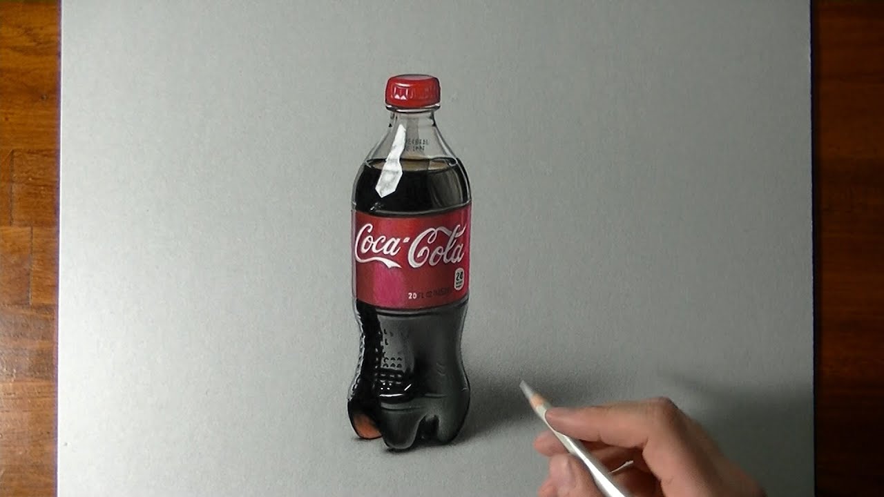 1280x720 Drawing Time Lapse Coca Cola Plastic Bottle - Coca Cola Bottle Drawing