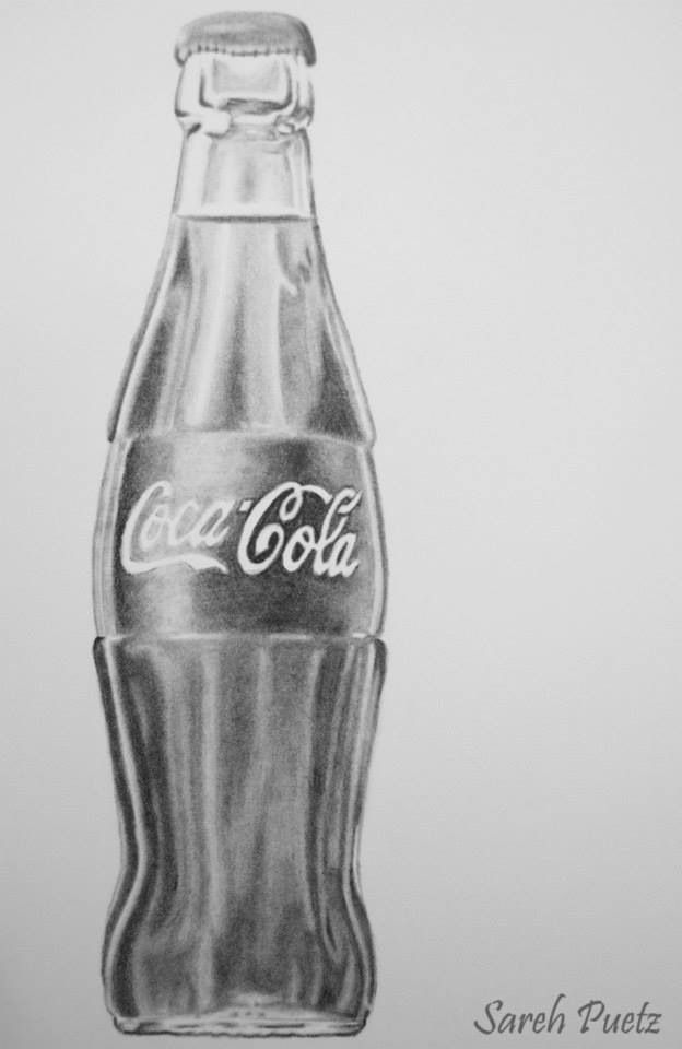 624x960 Graphite Drawing Coca Cola Bottle - Coca Cola Bottle Drawing