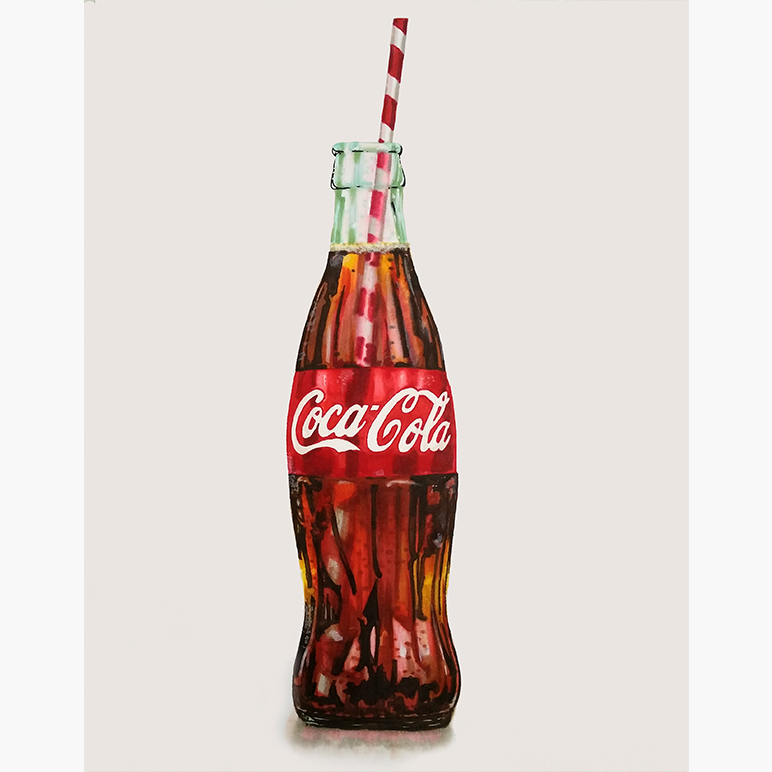 772x772 Hyperrealism Class Copic Marker Tutorials - Coca Cola Bottle Drawing