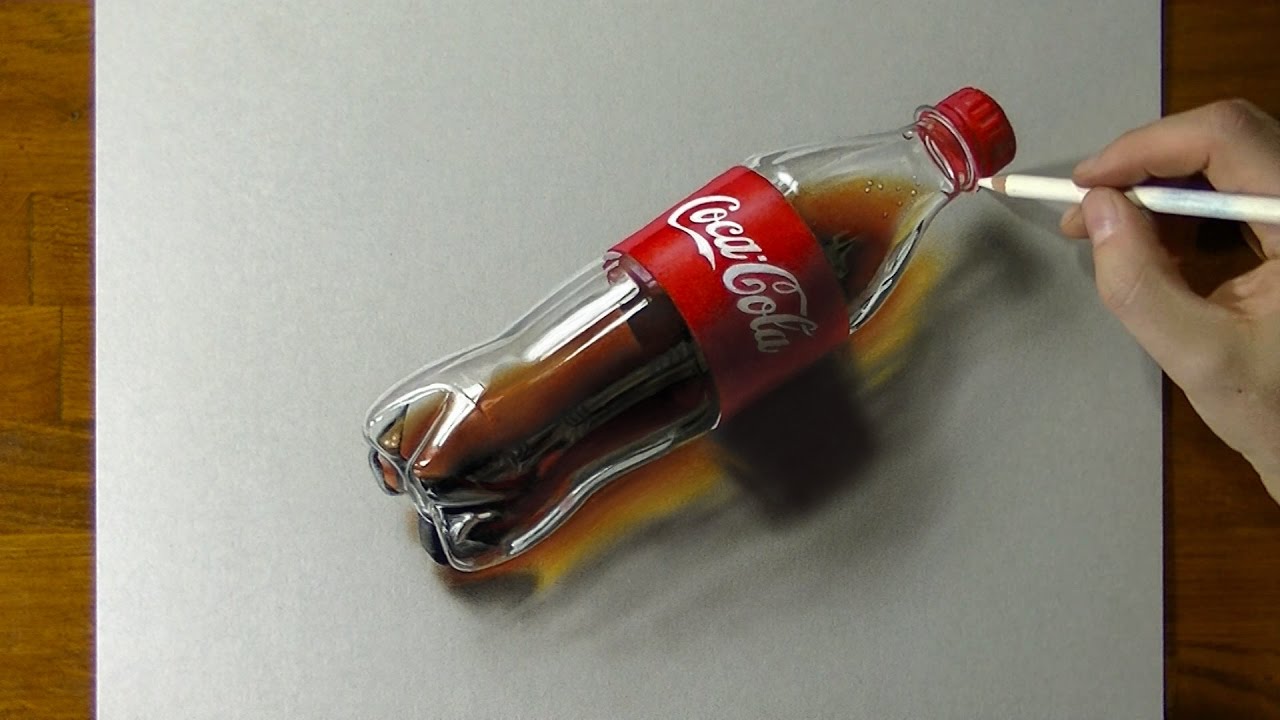 1280x720 Art, Drawing Coca Cola Plastic Bottle - Coca Cola Bottle Drawing